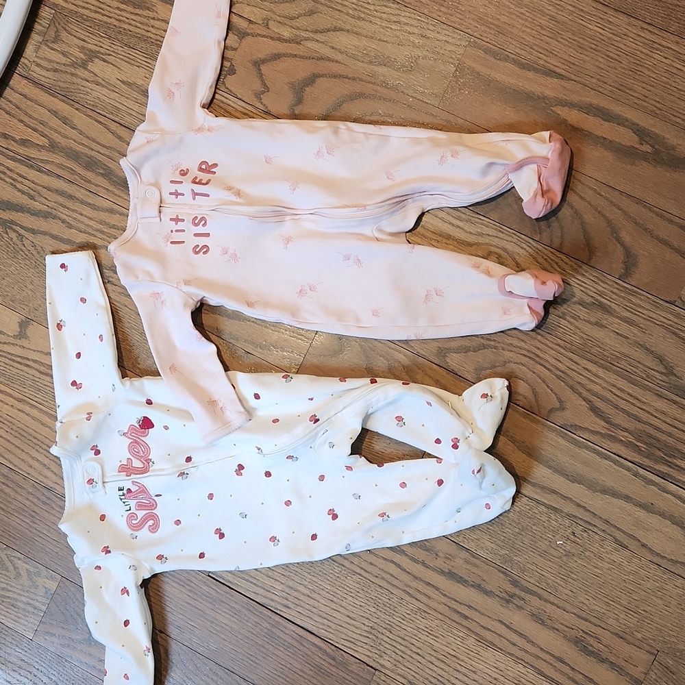 2 Carter's little sister pajamas. Size 6 mos.